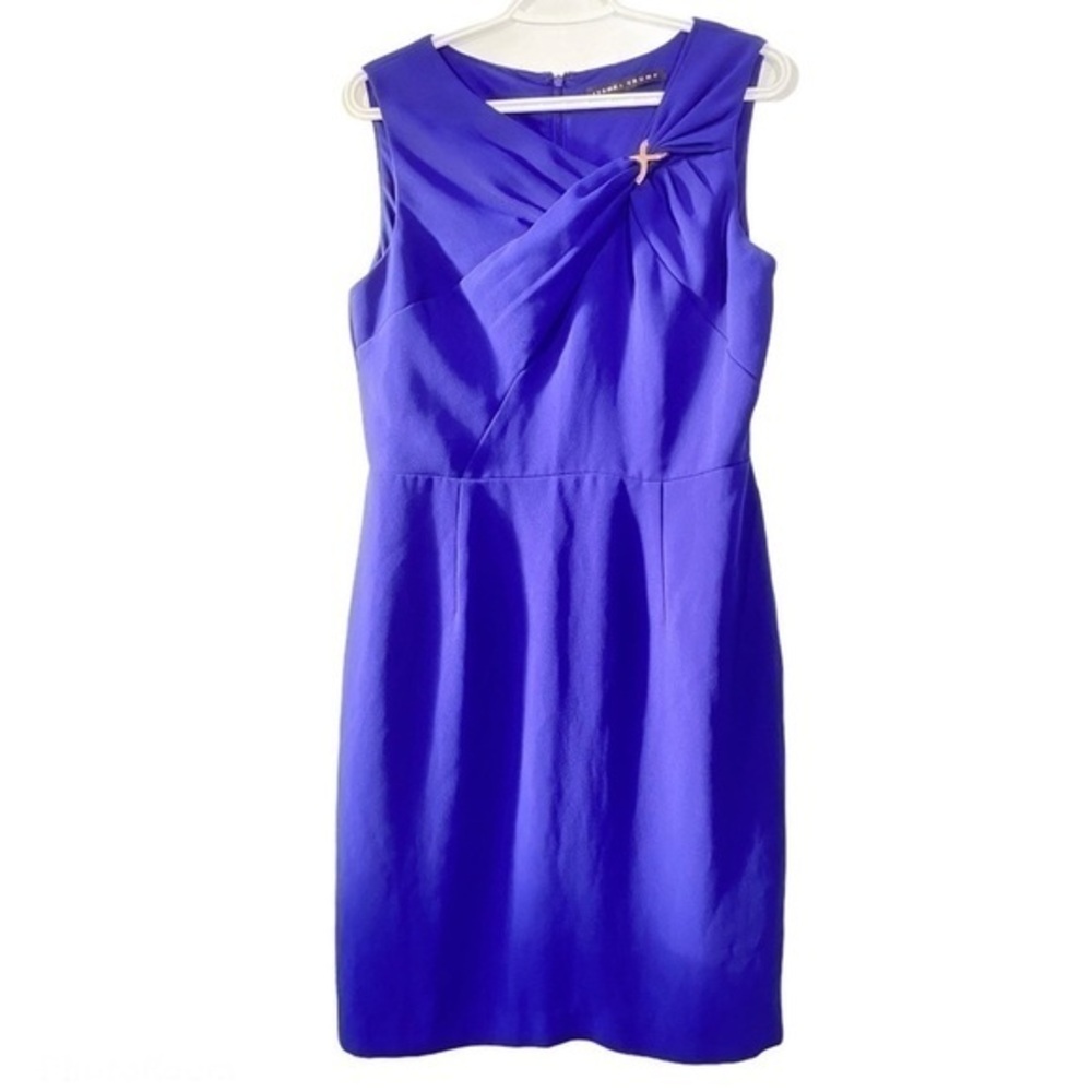 IVANKA Trump Sheat Sleeveless Navy Dress size S
